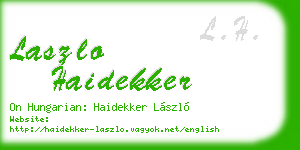 laszlo haidekker business card